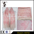 wholesale 100% polyester silk feel scarf pink voile lightweight scarves